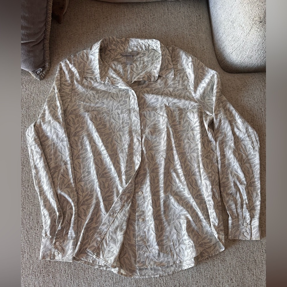 H&M White and Black Patterned Shirt